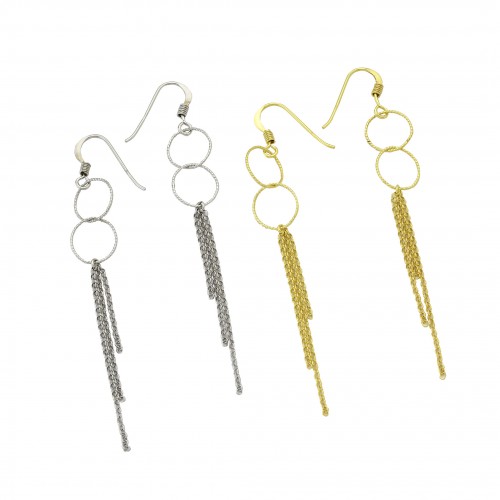 Hanging Links Earrings with Chain