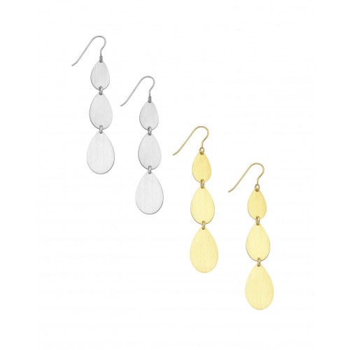 Silver triple drop earrings