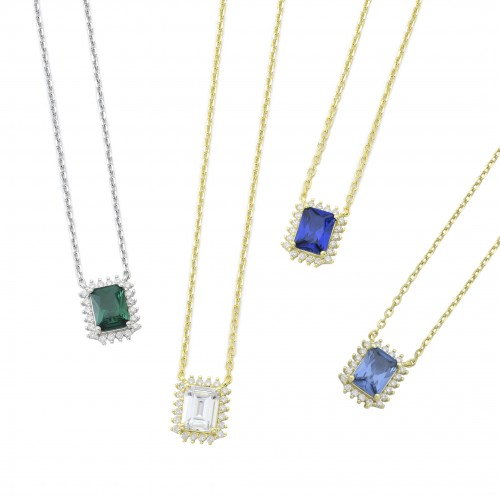 Rectangular Stone Necklace