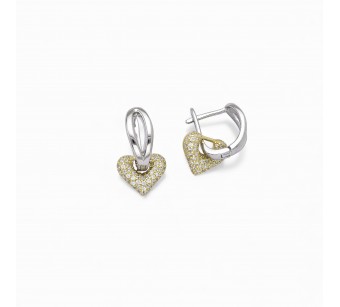 Two-Tone Earrings Heart