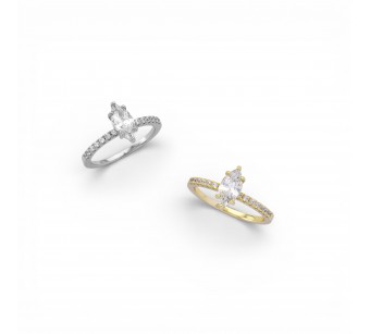 Solitaire Half Eternity Ring