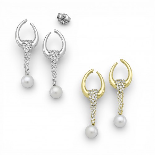 Hanging Earrings with Pearl