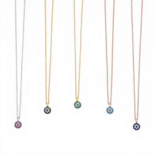 Silver target necklace