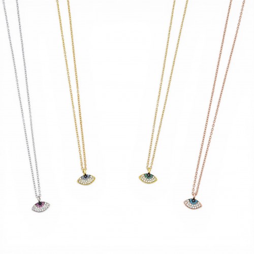 Silver eye necklace