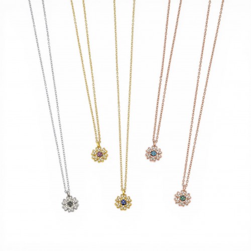 Silver flower necklace