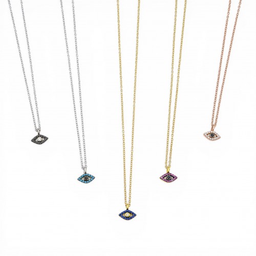 Silver eye necklace