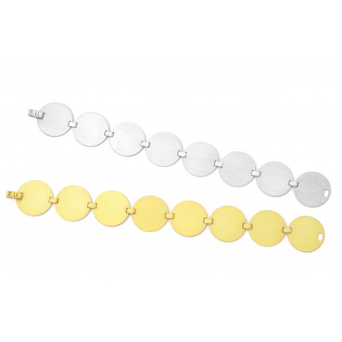 Silver round disks brachelet