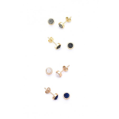 Silver round earrings