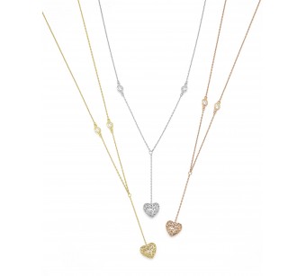 Silver 3D heart necklace