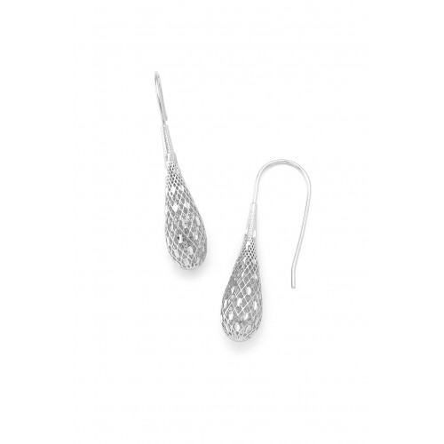 Silver 3D drop earrings