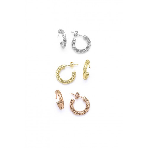 Silver 3D cribs earrings