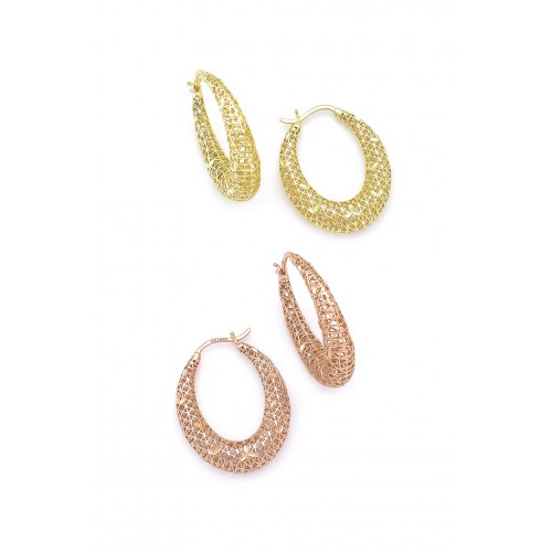 Silver 3D half-moon earrings