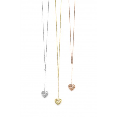 Silver 3D heart necklace