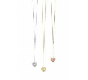 Silver 3D heart necklace