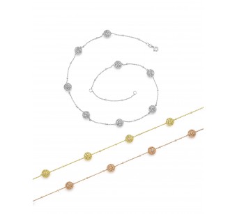 Silver 3D spheres necklace