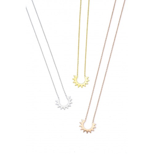 Sliver sun necklace