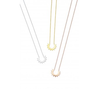Sliver sun necklace