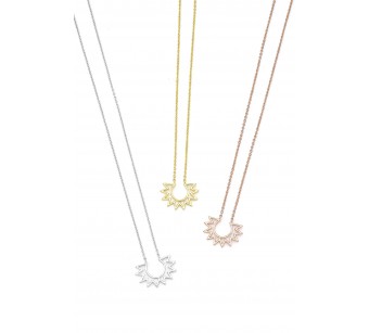 Sliver sun necklace