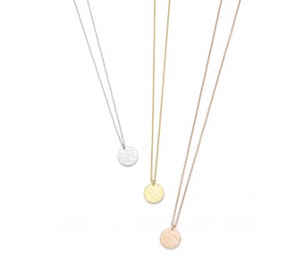 Sliver round disk necklace