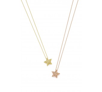 Silver 3D star necklace
