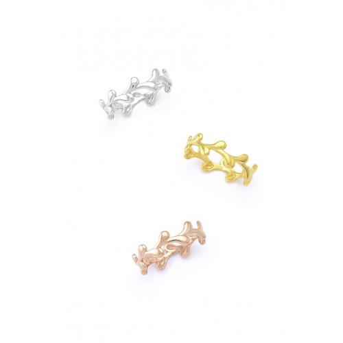 Silver twig ring