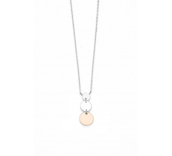 Silver round disks necklace