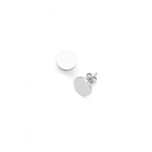 Silver round disks earrings