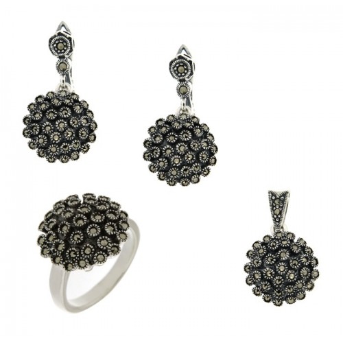 Silver marcasite jewellery set