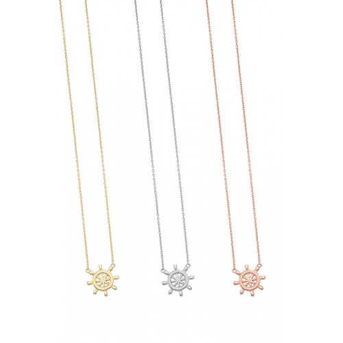 Ship steering wheel necklace