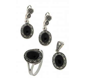 Silver marcasite jewellery set