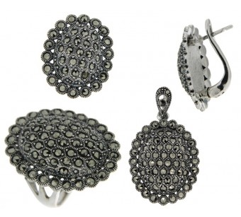 Silver marcasite jewellery set
