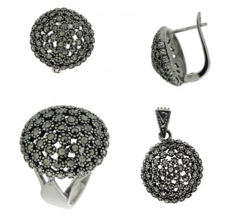 Silver marcasite jewellery set