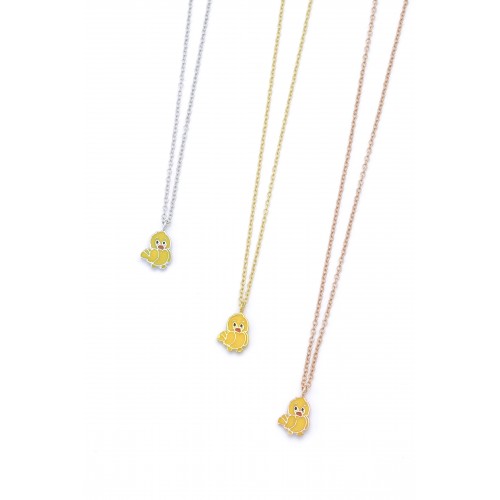 Silver canary necklace