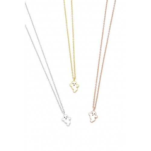 Silver ghost necklace