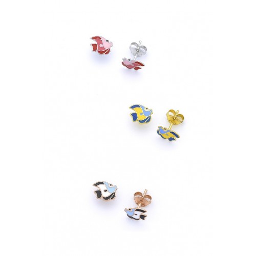 Silver fish earrings