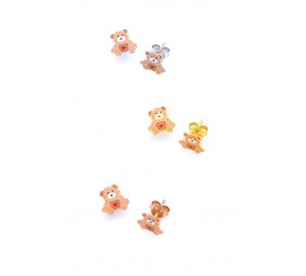 Silver bear earrings