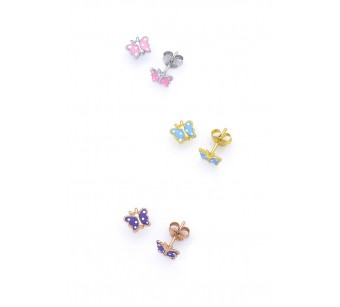 Silver butterfly earrings