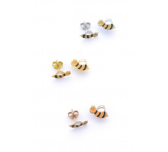 Silver bee earrings