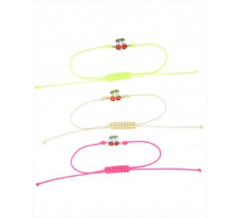 Silver cherry bracelet