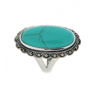 Silver marcasite ring