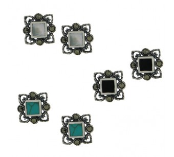 Silver marcasite earrings