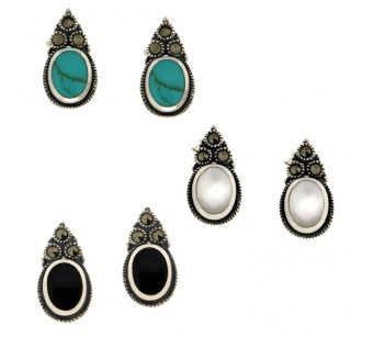 Silver marcasite earrings