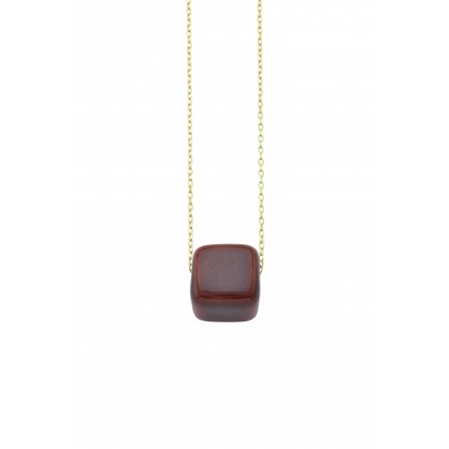 Ceramic cube bead with enamel