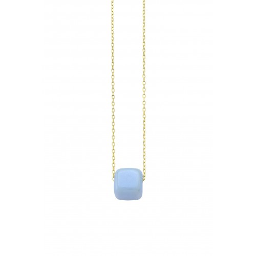 Ceramic cube bead with enamel