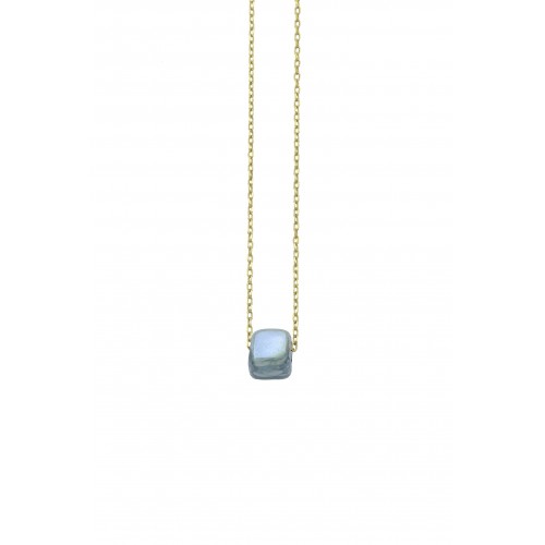 Ceramic cube bead with enamel