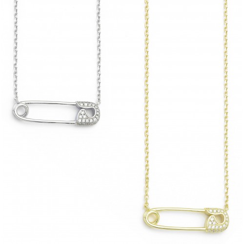Safety Pin Chain Necklace