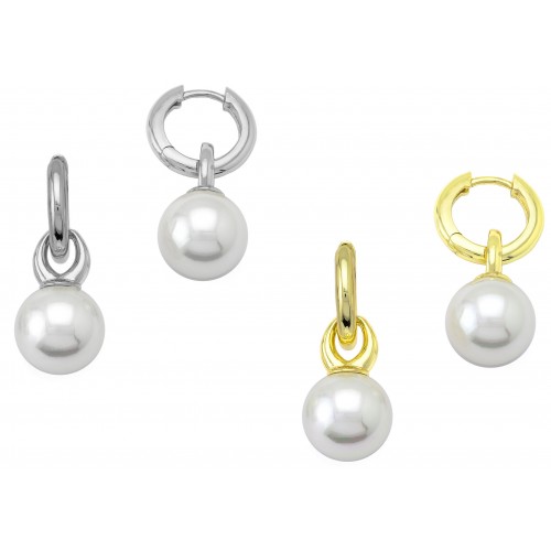 Hoop Earrings with Pearl