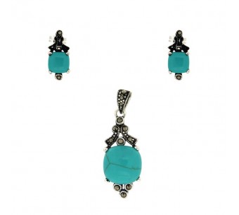 Silver marcasite jewellery set