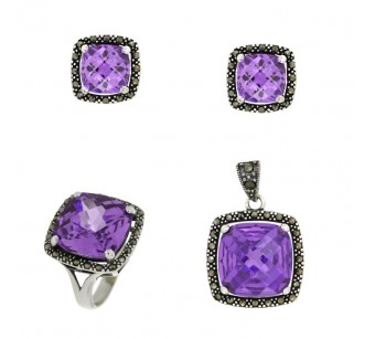 Silver marcasite jewellery set