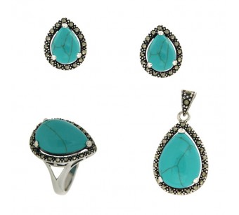 Silver marcasite jewellery set
